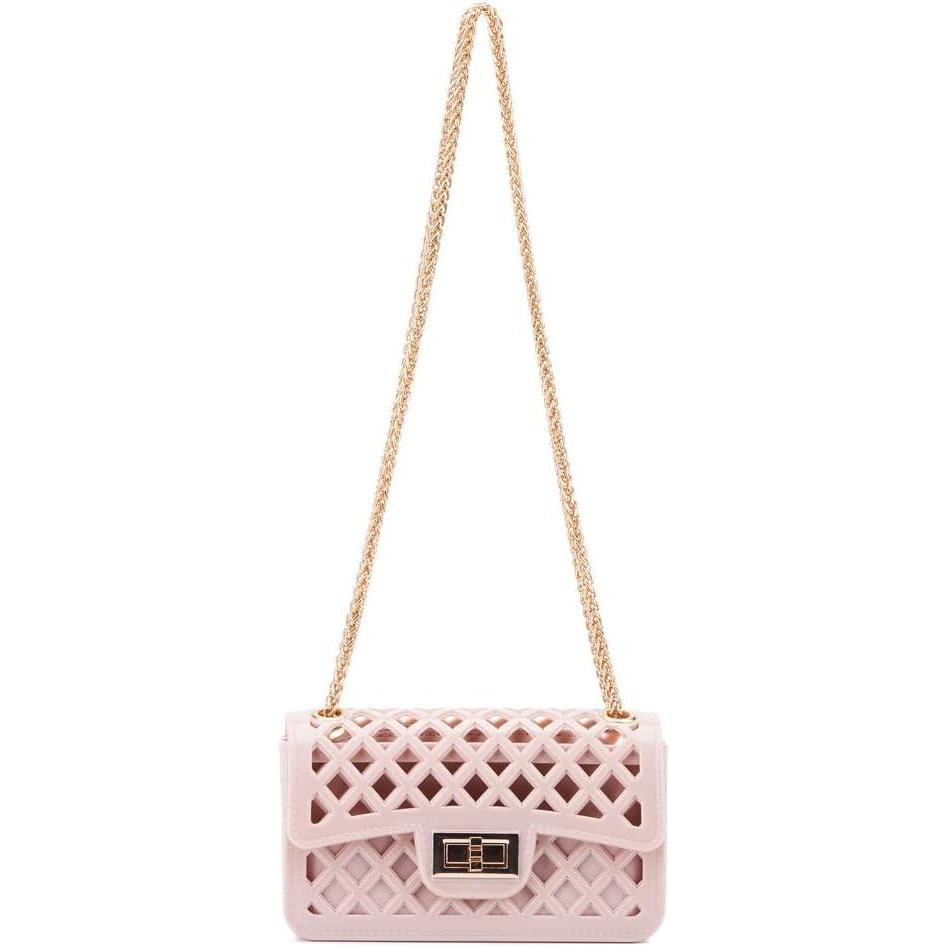 imageOlivia Miller Womens Fashion Primrose PVC Jelly Small Crossbody Bag w Shoulder Bag Convertible Strap Casual Purse Handbag