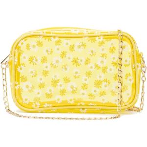 Olivia Miller Girl’s Fashion Larisa Yellow Mini Clear Daisy Flowers Crossbody Bag Casual, Adjustable Shoulder Strap, Cute Purse Handbag for Kids & Toddlers