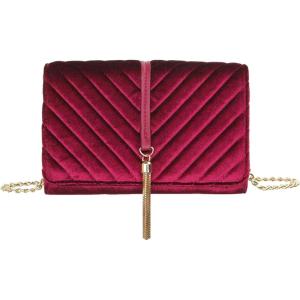 Olivia Miller Women’s Fashion Asher Quilted PU Leather w Silver Tassel n Front Flap, Small Crossbody Bag Casual Purse Handbag