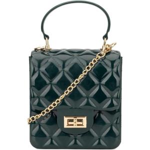 Olivia Miller Women’s Fashion Elodie PVC Jelly Crossbody Bag w Top Handle n Detachable Chain, Small Casual Purse Handbag