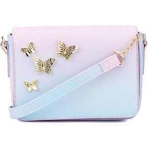 Olivia Miller Women’s Fashion Leilani Faux PU Leather w Gold Butterflies, Small Crossbody Bag, Casual Trendy Purse Handbag