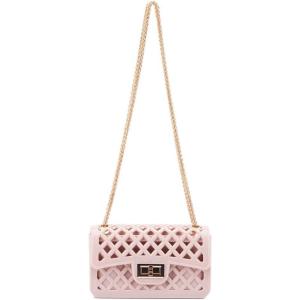 Olivia Miller Women’s Fashion Primrose PVC Jelly Small Crossbody Bag w Shoulder Bag Convertible Strap, Casual Purse Handbag
