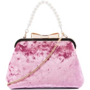 Olivia Miller Women’s Fashion Xiomara Mauve Velvet w Top Handle Evening Bag, Wedding Prom Party Clutch Crossbody Handbag