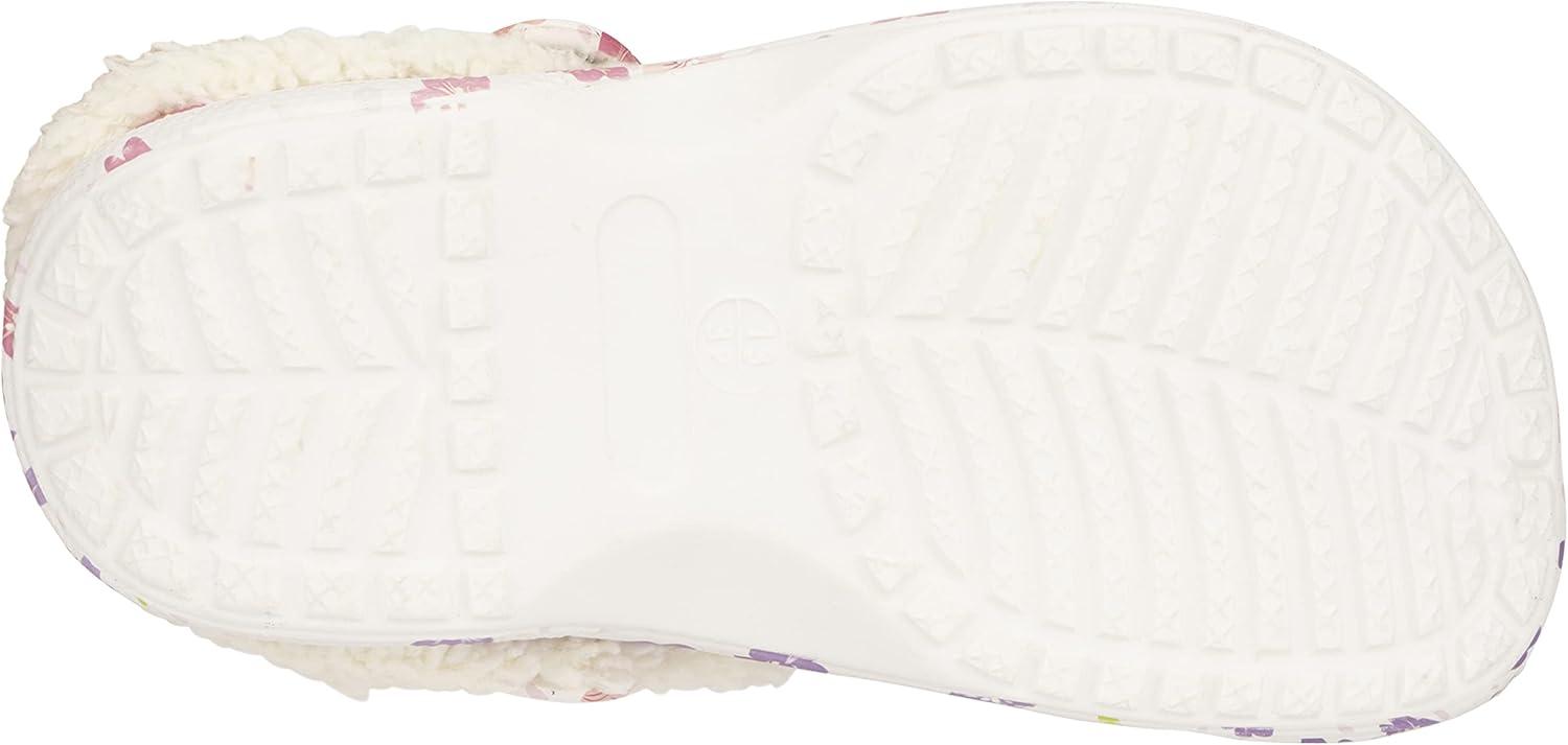 imageOlivia Miller Kids Girl Fashion Shoes White Floral Multicolor EVA Quilted Faux Fur SlipOn Back Strap Clogs Slippers Slide SandalsWhiteMulticolor Pink