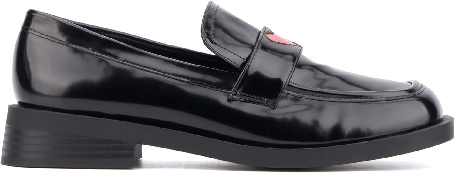 imageOlivia Miller Womens Luminaries Loafer Square Toe Dress Casual Rubber OutsoleBlack