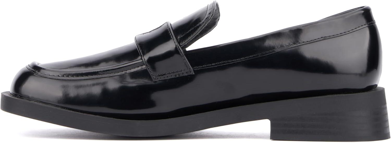 imageOlivia Miller Womens Luminaries Loafer Square Toe Dress Casual Rubber OutsoleBlack