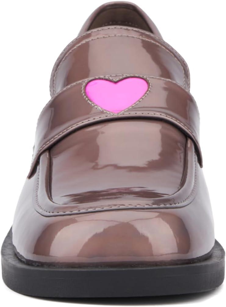 imageOlivia Miller Womens Luminaries Loafer Square Toe Dress Casual Rubber OutsoleGun Metal