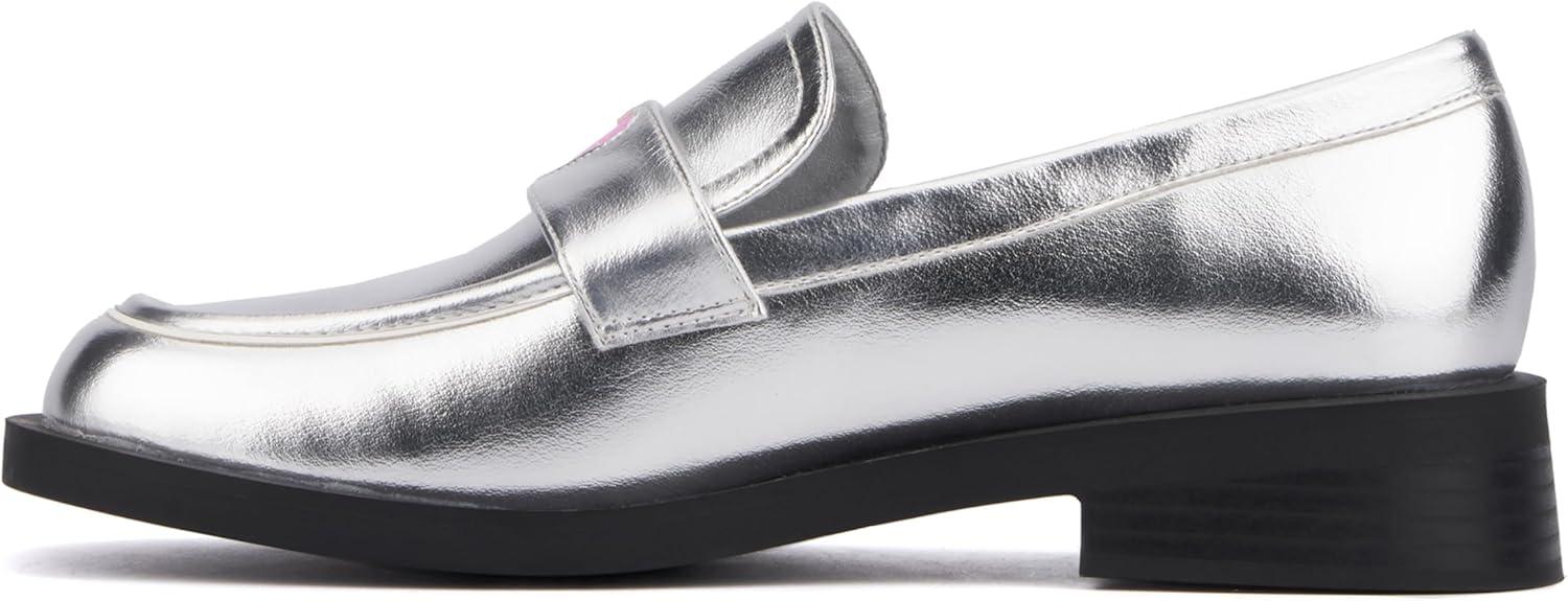 imageOlivia Miller Womens Luminaries Loafer Square Toe Dress Casual Rubber OutsoleSilver