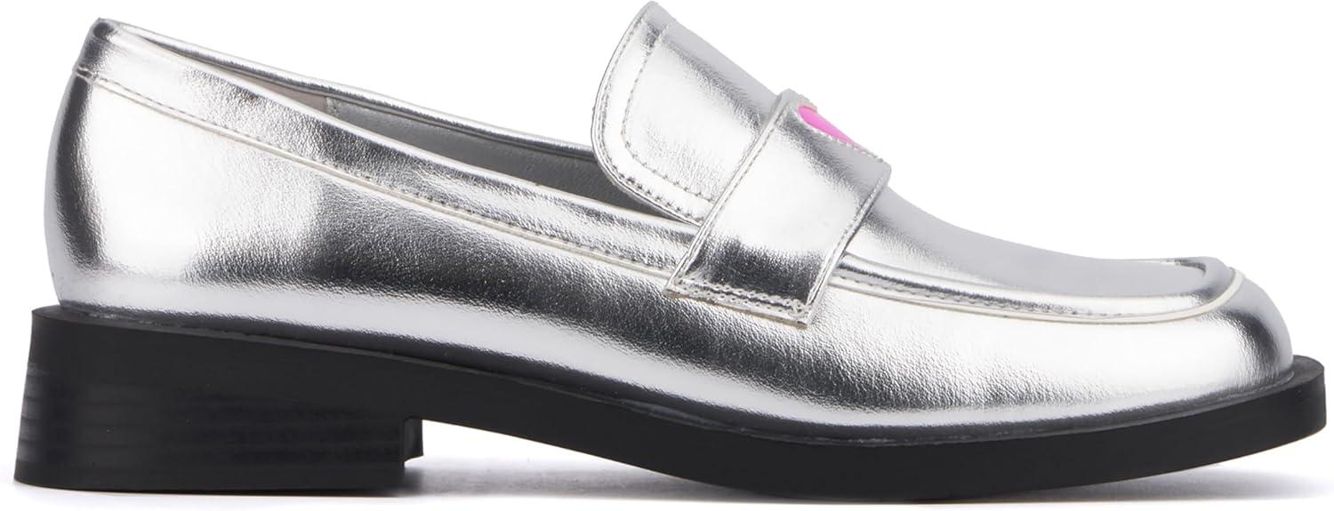 imageOlivia Miller Womens Luminaries Loafer Square Toe Dress Casual Rubber OutsoleSilver