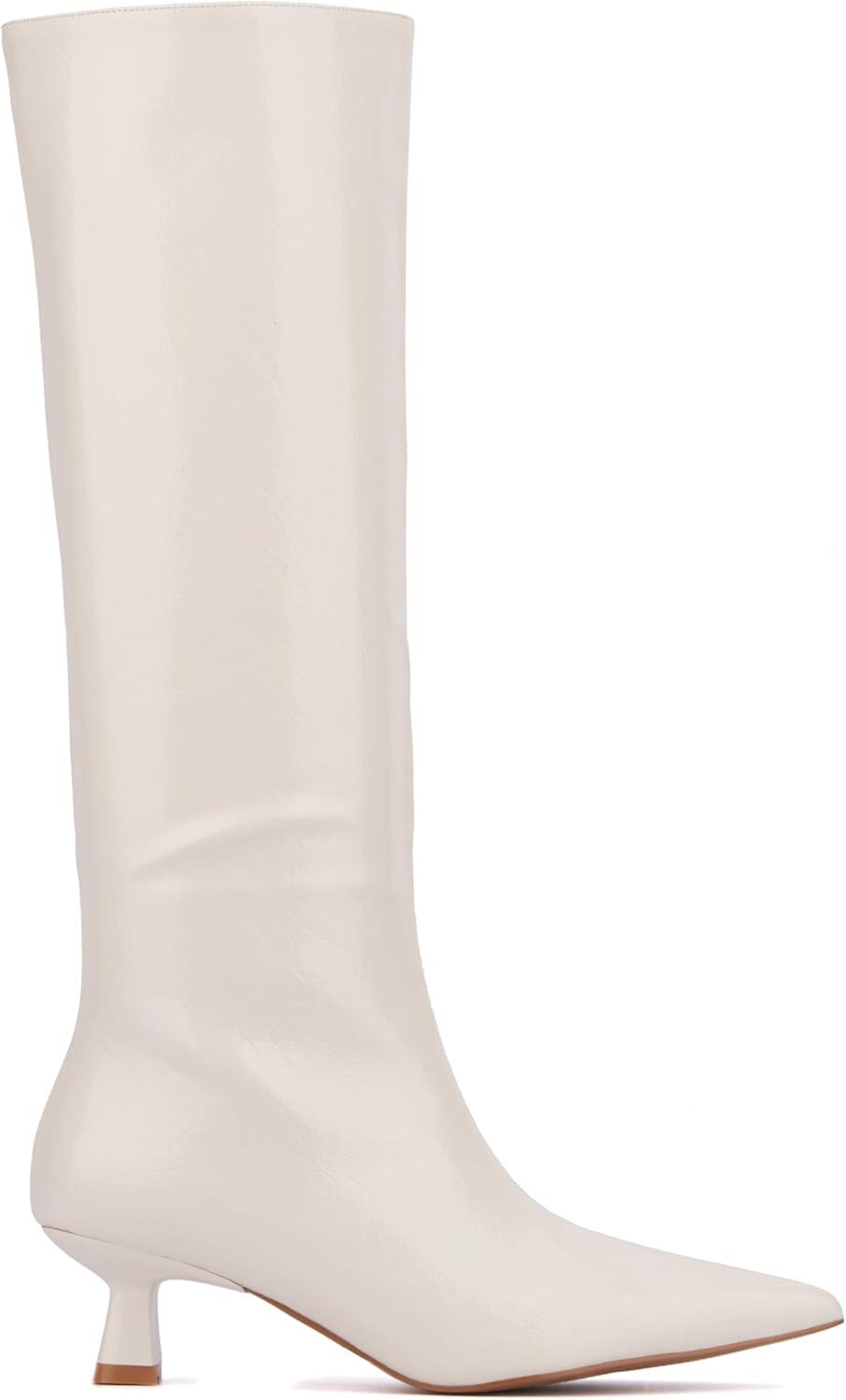 imageOlivia Miller Womens Mars Tall Pointed Toe Boots Rubber OutsoleBone