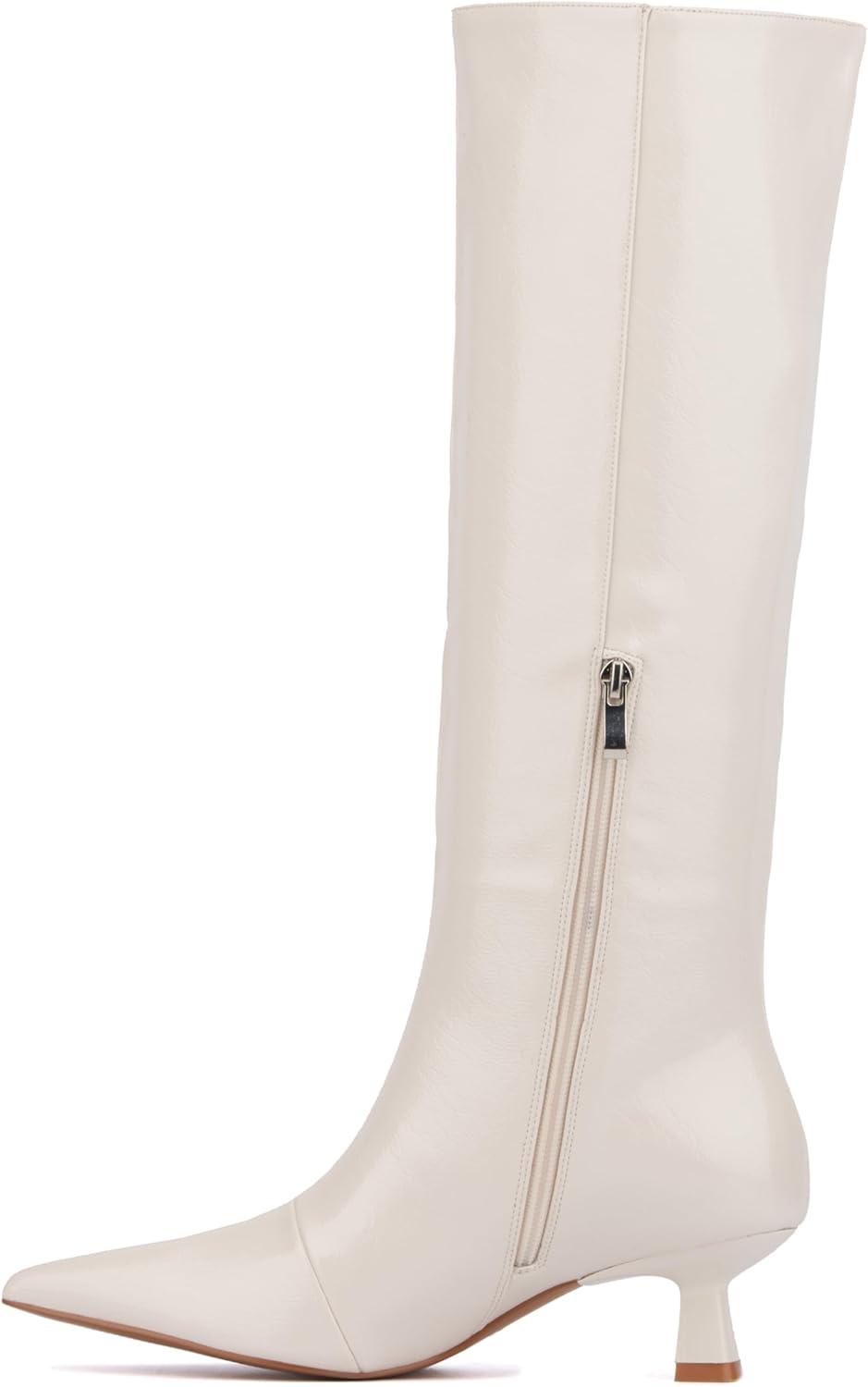 imageOlivia Miller Womens Mars Tall Pointed Toe Boots Rubber OutsoleBone