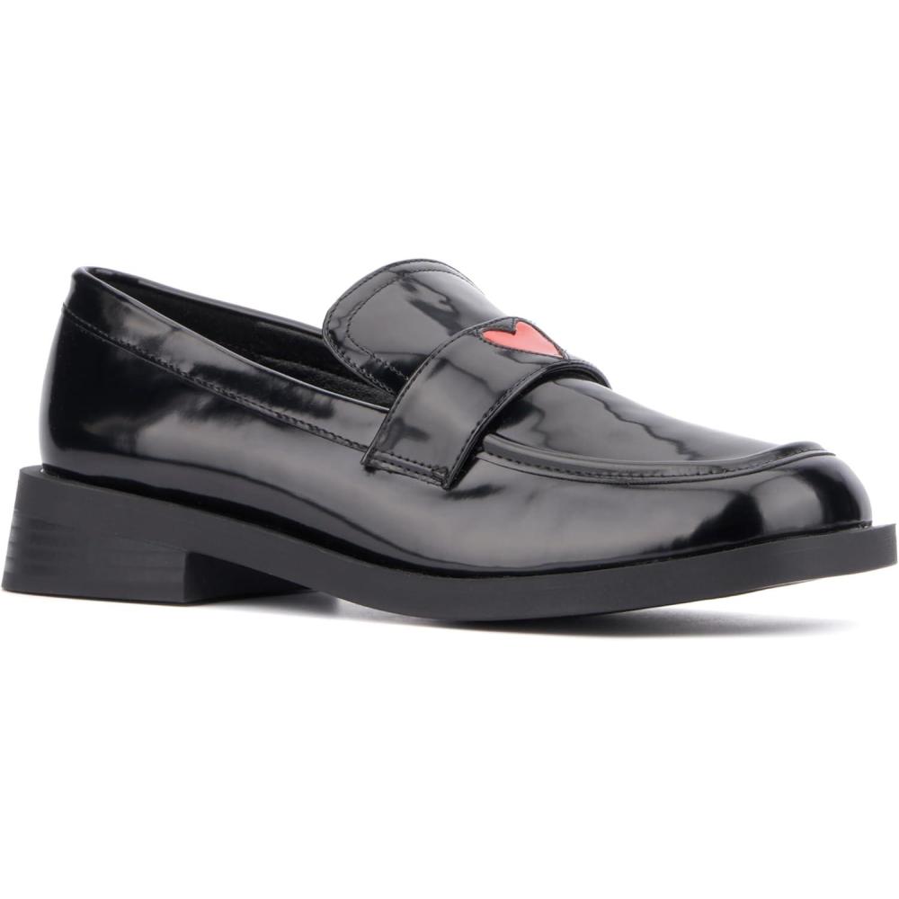 imageOlivia Miller Womens Luminaries Loafer Square Toe Dress Casual Rubber OutsoleBlack