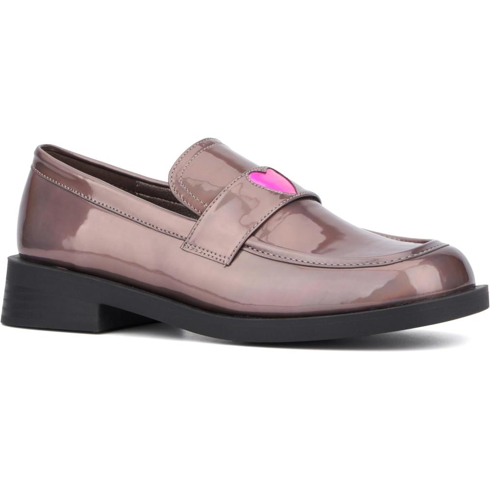 imageOlivia Miller Womens Luminaries Loafer Square Toe Dress Casual Rubber OutsoleGun Metal