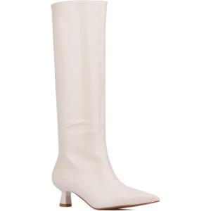 Olivia Miller Womens Mars Tall, Pointed Toe Boots, Rubber Outsole(Bone)