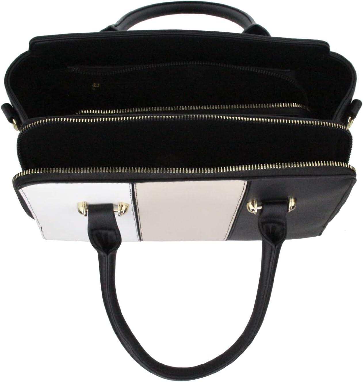 imageOlivia Miller Women Fashion Faux Leather Color Block Crossbody Bag Shoulder Strap Casual Office Work Satchel Purse Handbag