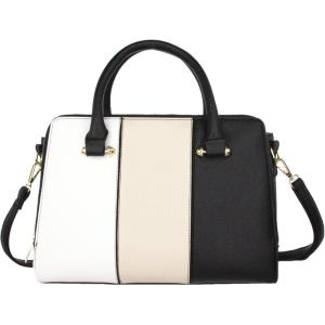 Olivia Miller Women Fashion Faux Leather Color Block Crossbody Bag, Shoulder Strap Casual Office Work Satchel Purse Handbag