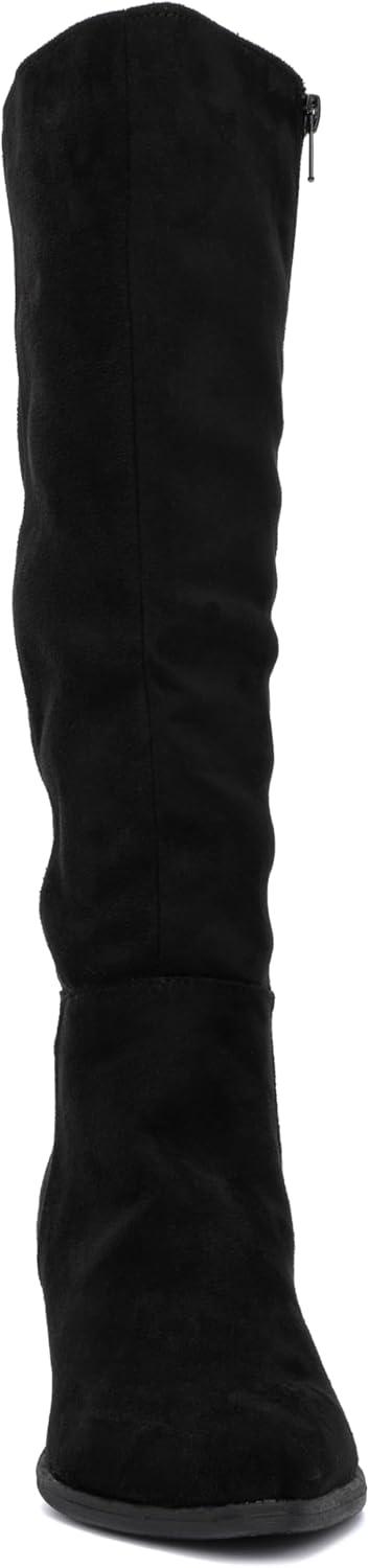 imageOlivia Miller Womens Apollonia Thigh High Round Boots Rubber OutsoleBlack