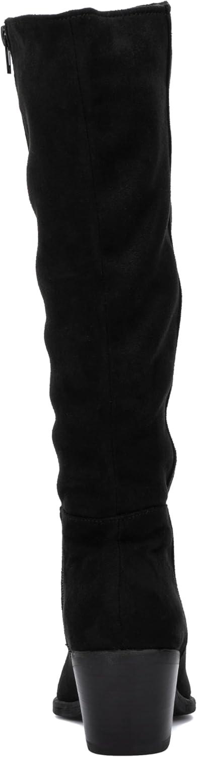 imageOlivia Miller Womens Apollonia Thigh High Round Boots Rubber OutsoleBlack
