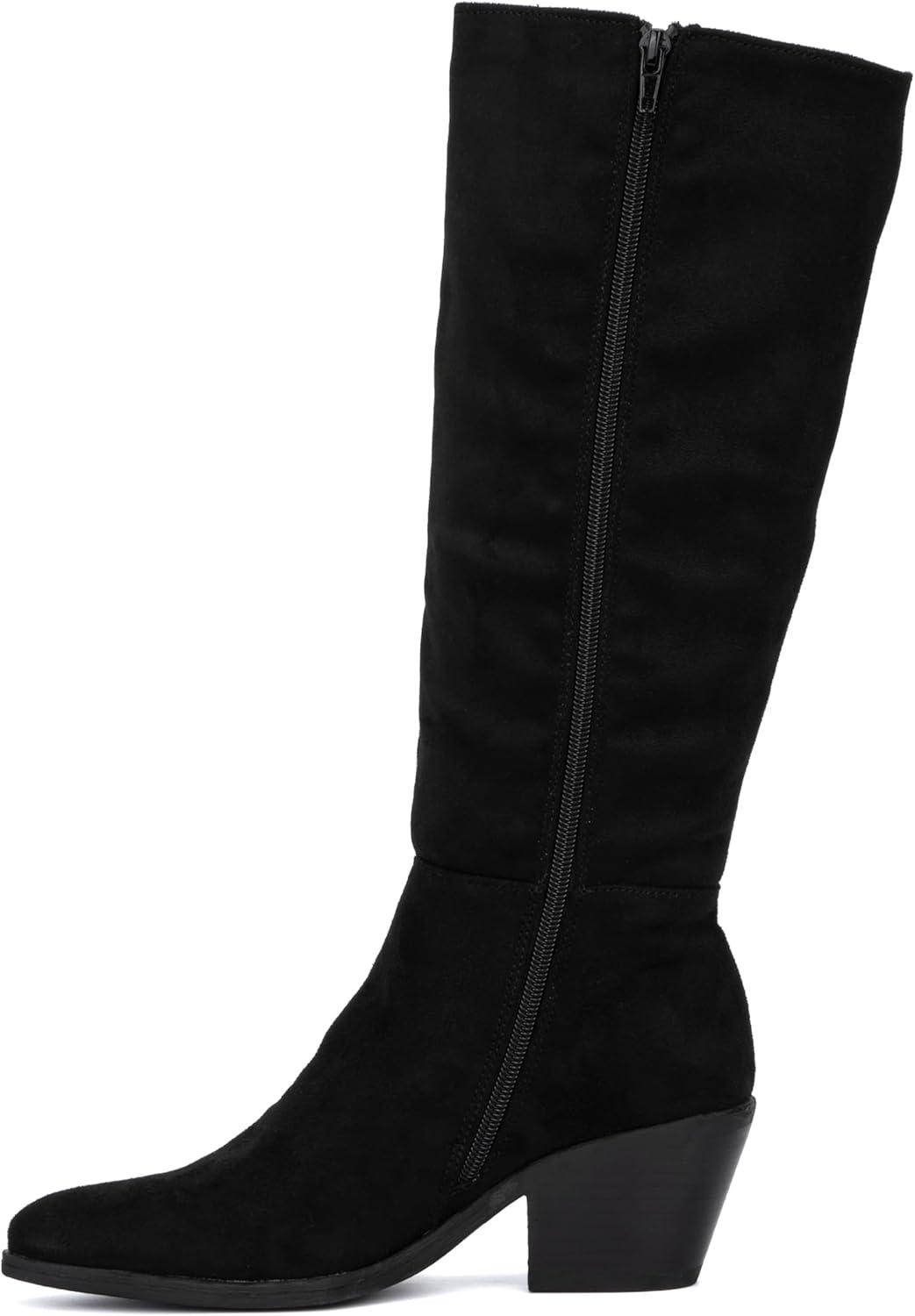 imageOlivia Miller Womens Apollonia Thigh High Round Boots Rubber OutsoleBlack