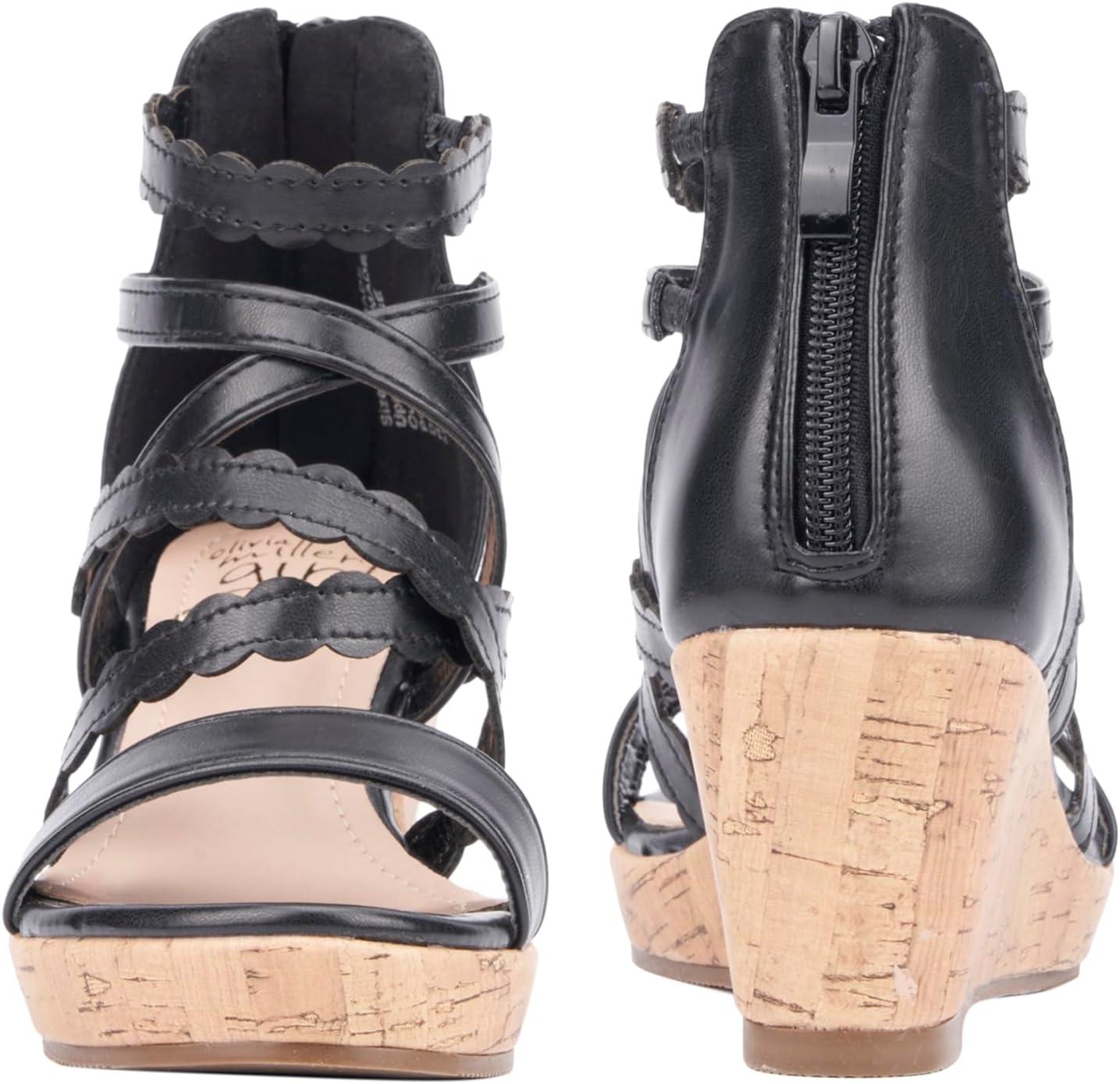 imageOlivia Miller Girls Gurly Girl Wedge Round Sandals Rubber Outsole