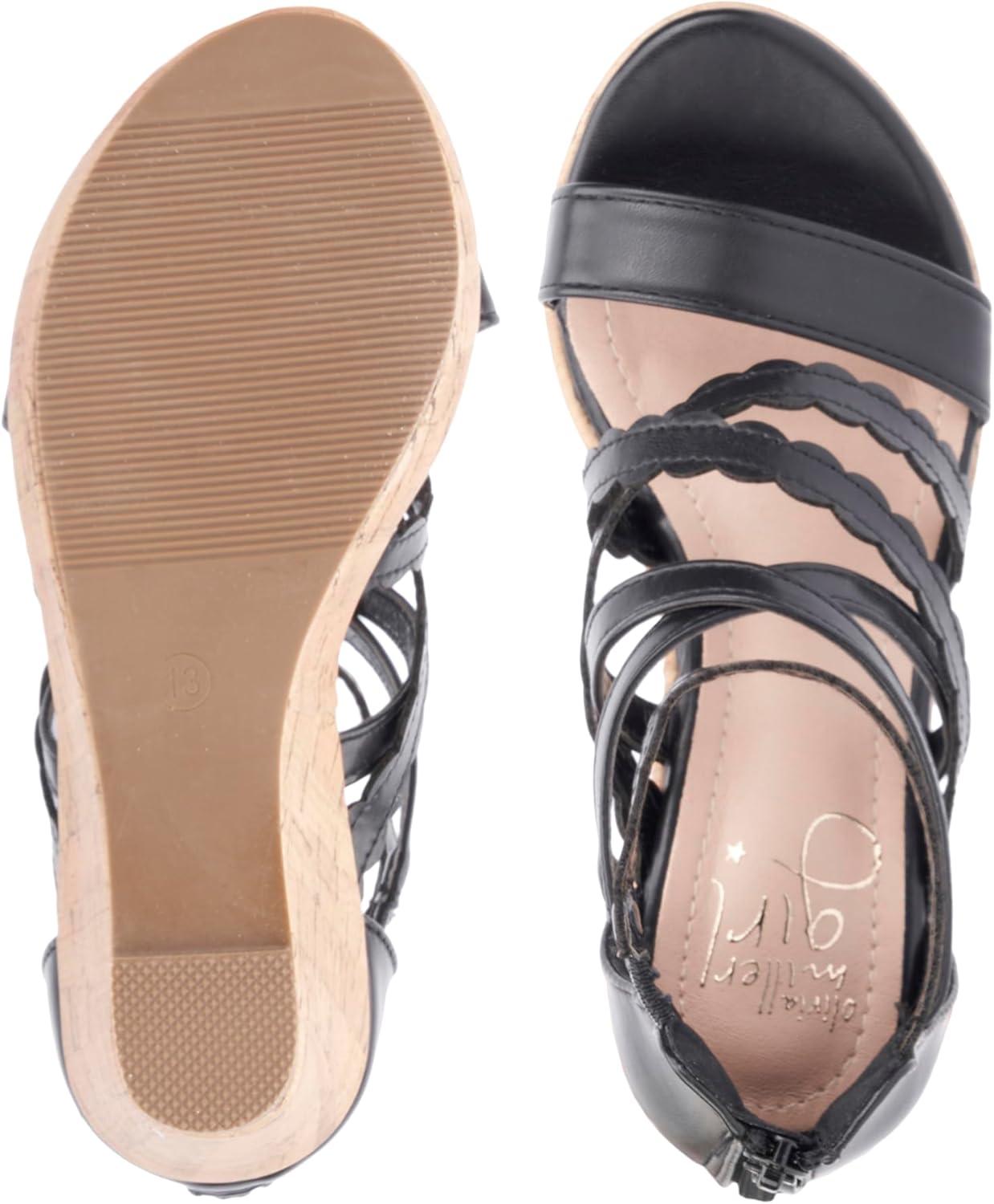 imageOlivia Miller Girls Gurly Girl Wedge Round Sandals Rubber Outsole