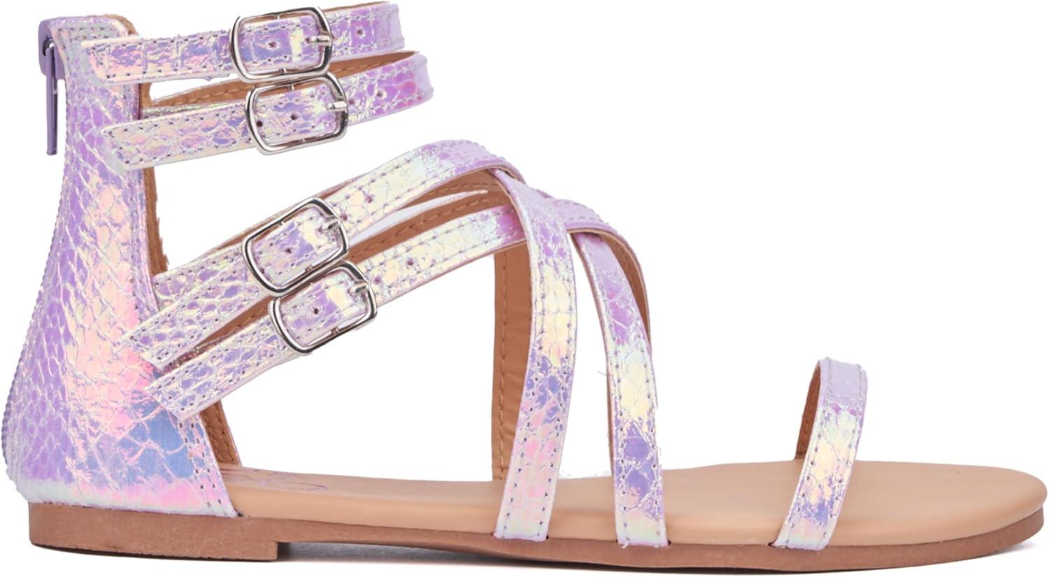 imageOlivia Miller Girls Lucky Ankle Strap Round Sandals Rubber Outsole