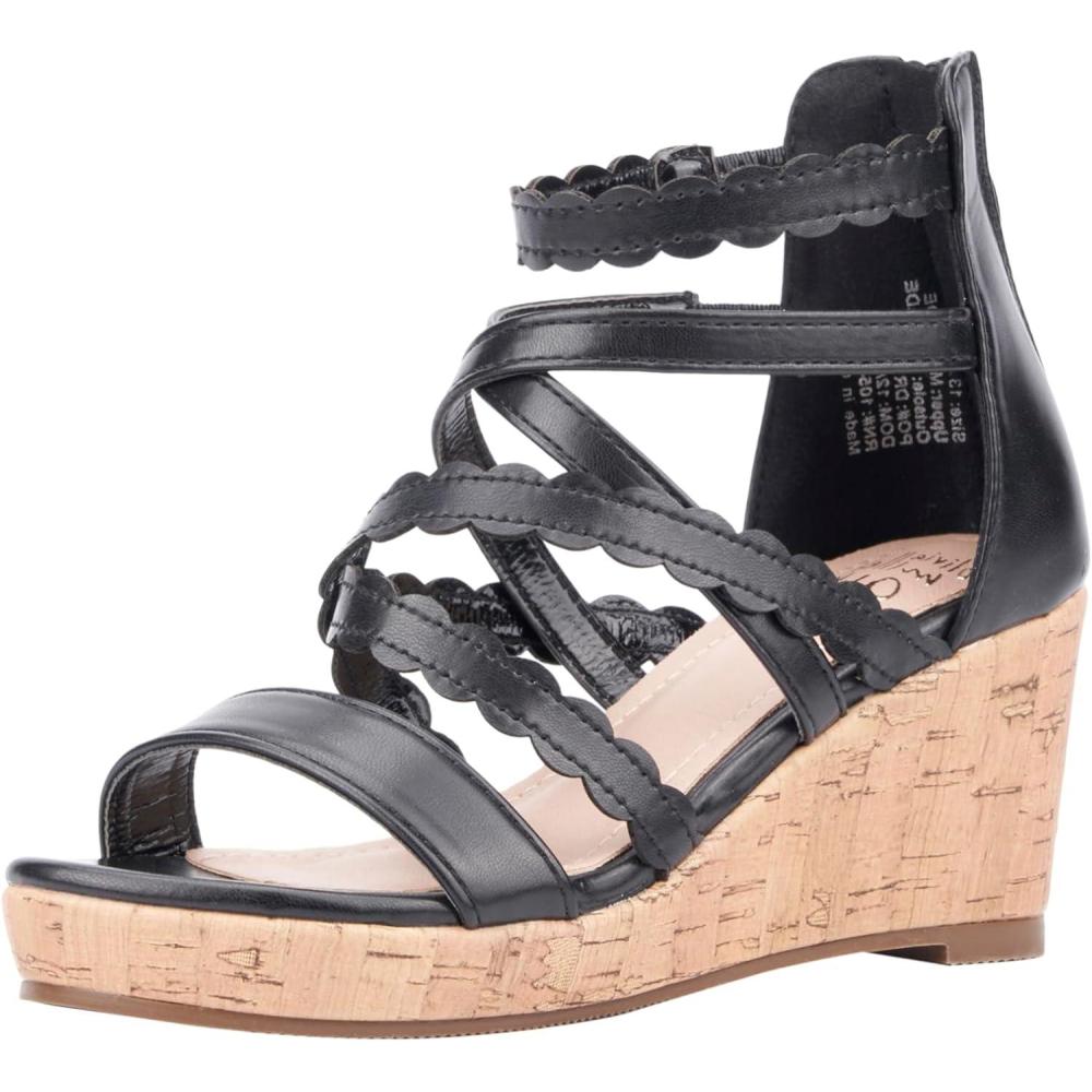 imageOlivia Miller Girls Gurly Girl Wedge Round Sandals Rubber Outsole