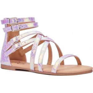 Olivia Miller Girls Lucky Ankle Strap, Round Sandals, Rubber Outsole