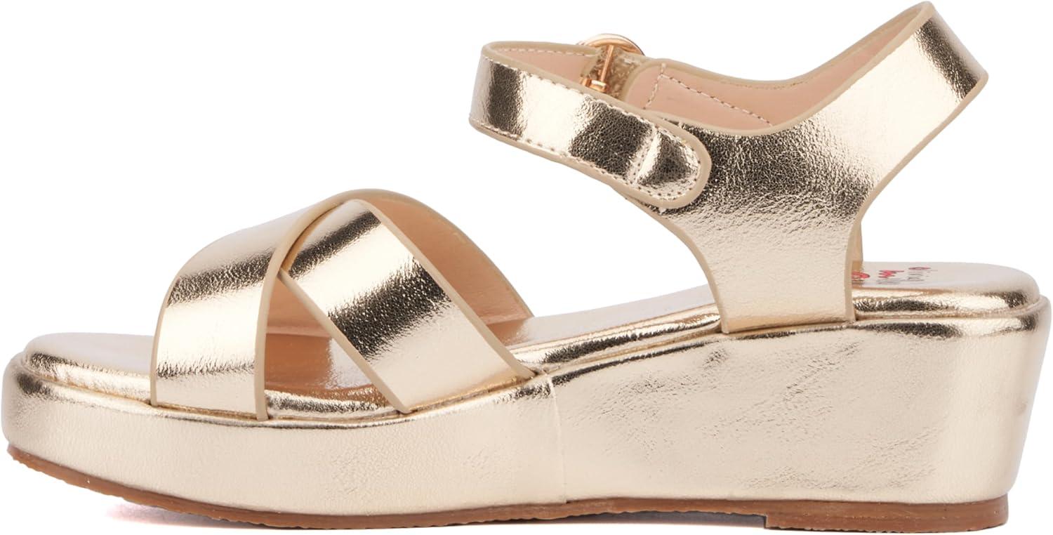 imageOlivia Miller Girls Sweetie Wedge Round Heels Rubber Outsole