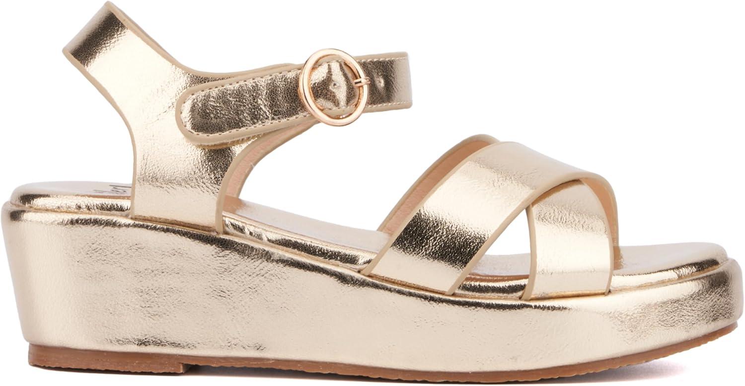 imageOlivia Miller Girls Sweetie Wedge Round Heels Rubber Outsole