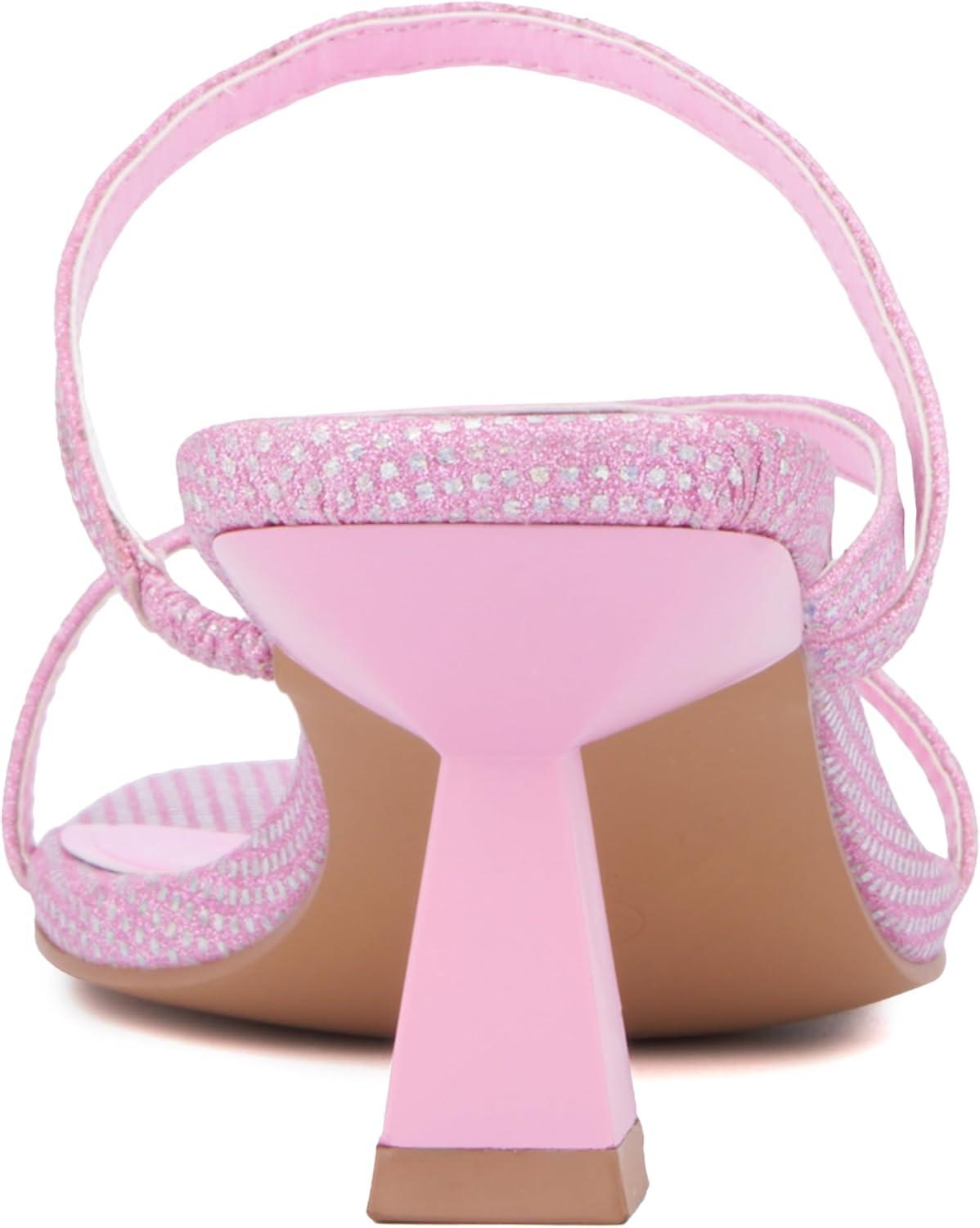 imageOlivia Miller Womens Angelic LowMid Square Heels Rubber OutsolePink