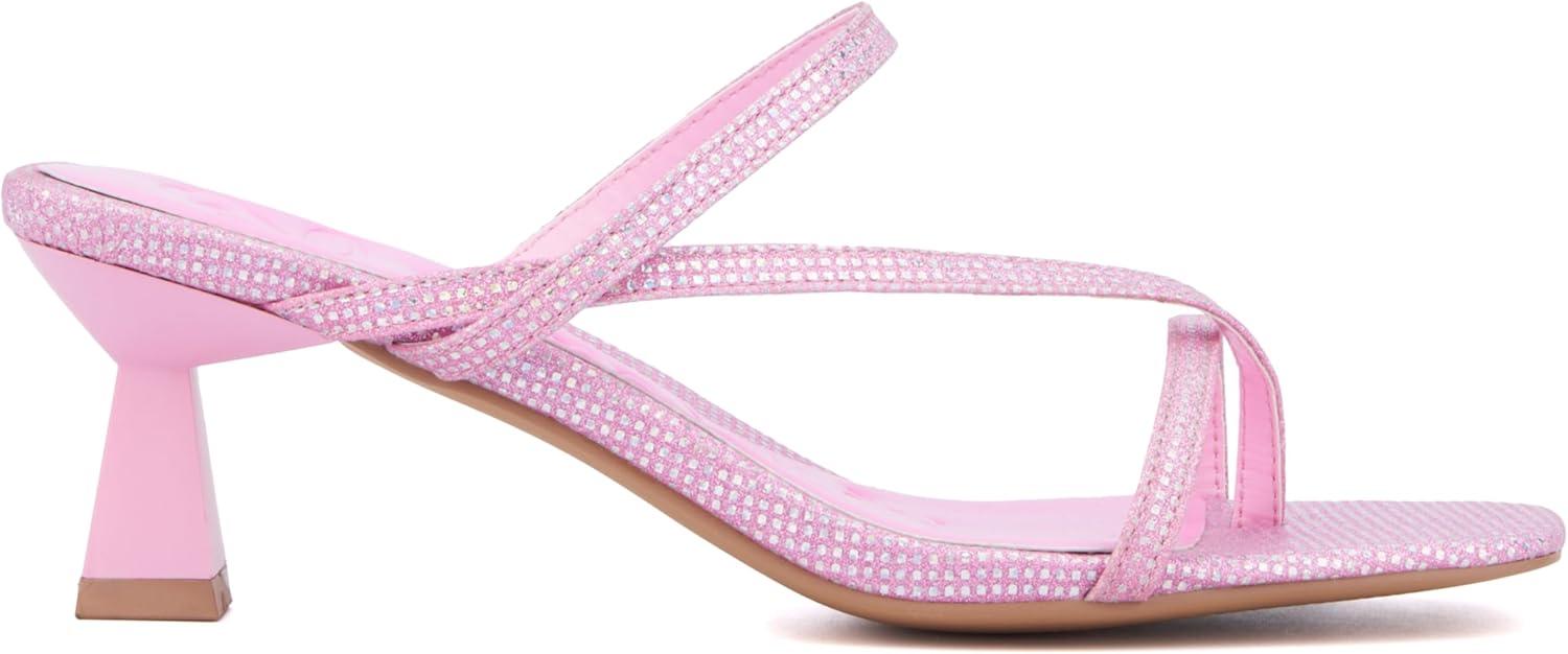 imageOlivia Miller Womens Angelic LowMid Square Heels Rubber OutsolePink