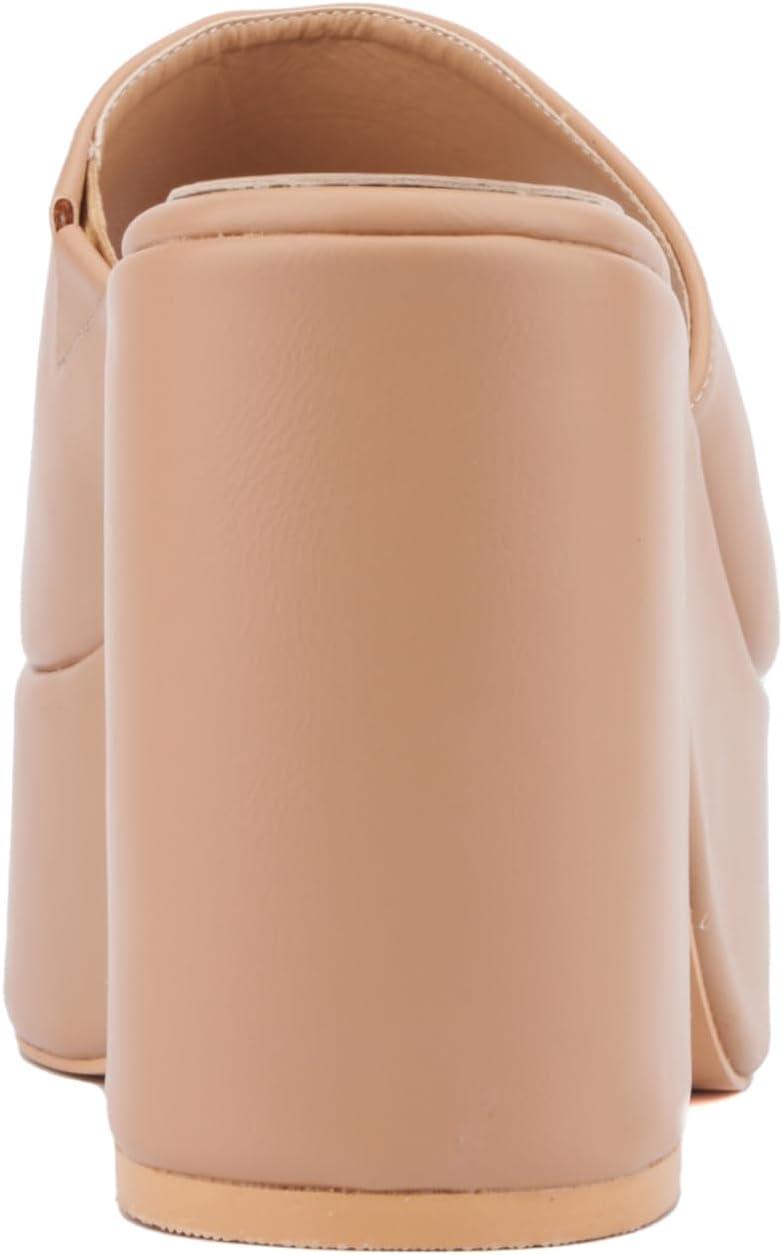 imageOlivia Miller Womens Crush Block Round Heels Rubber Outsole