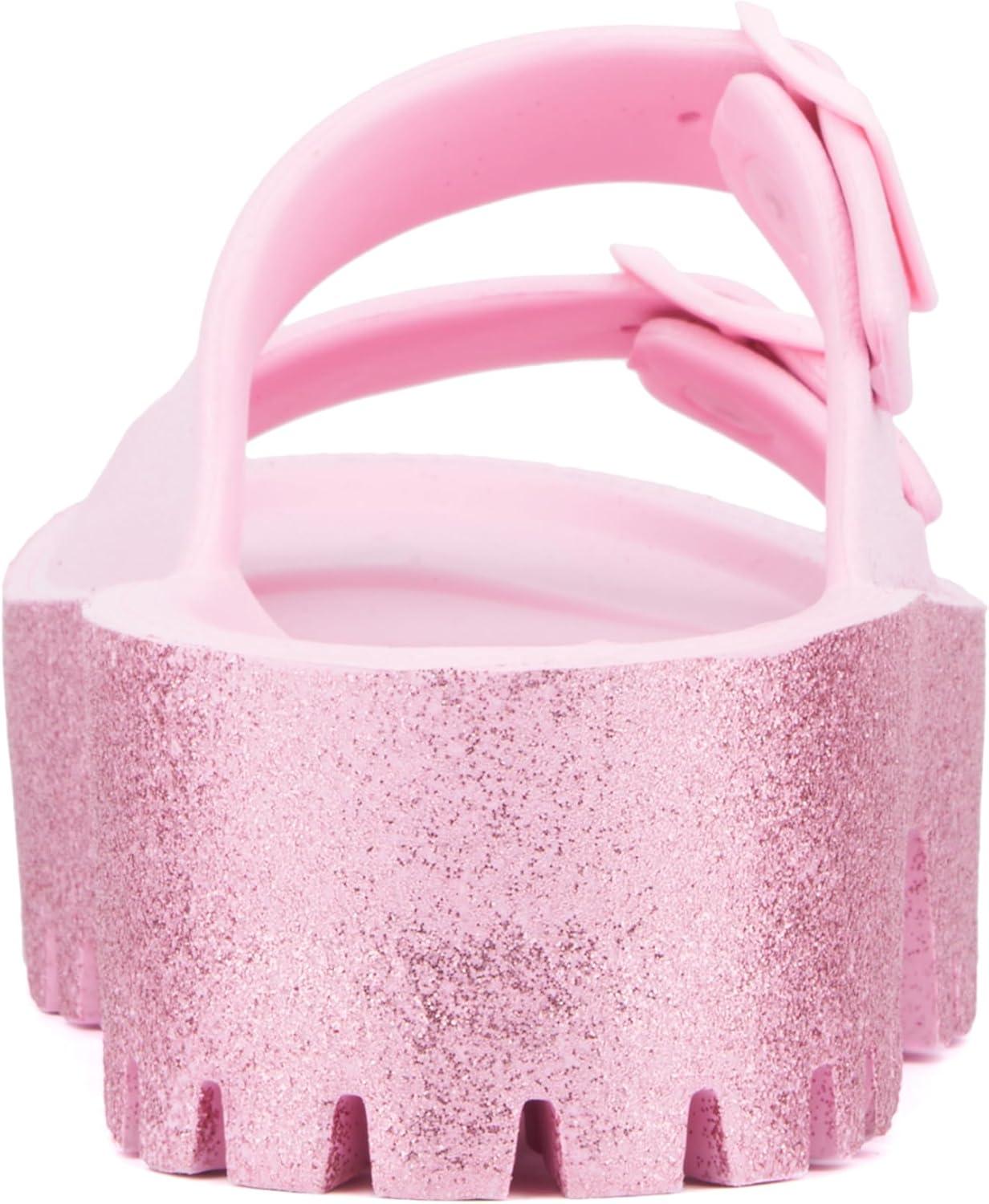 imageOlivia Miller Womens Sparkles Slide Round Sandals Ethyl Vinyl Acetate Outsole