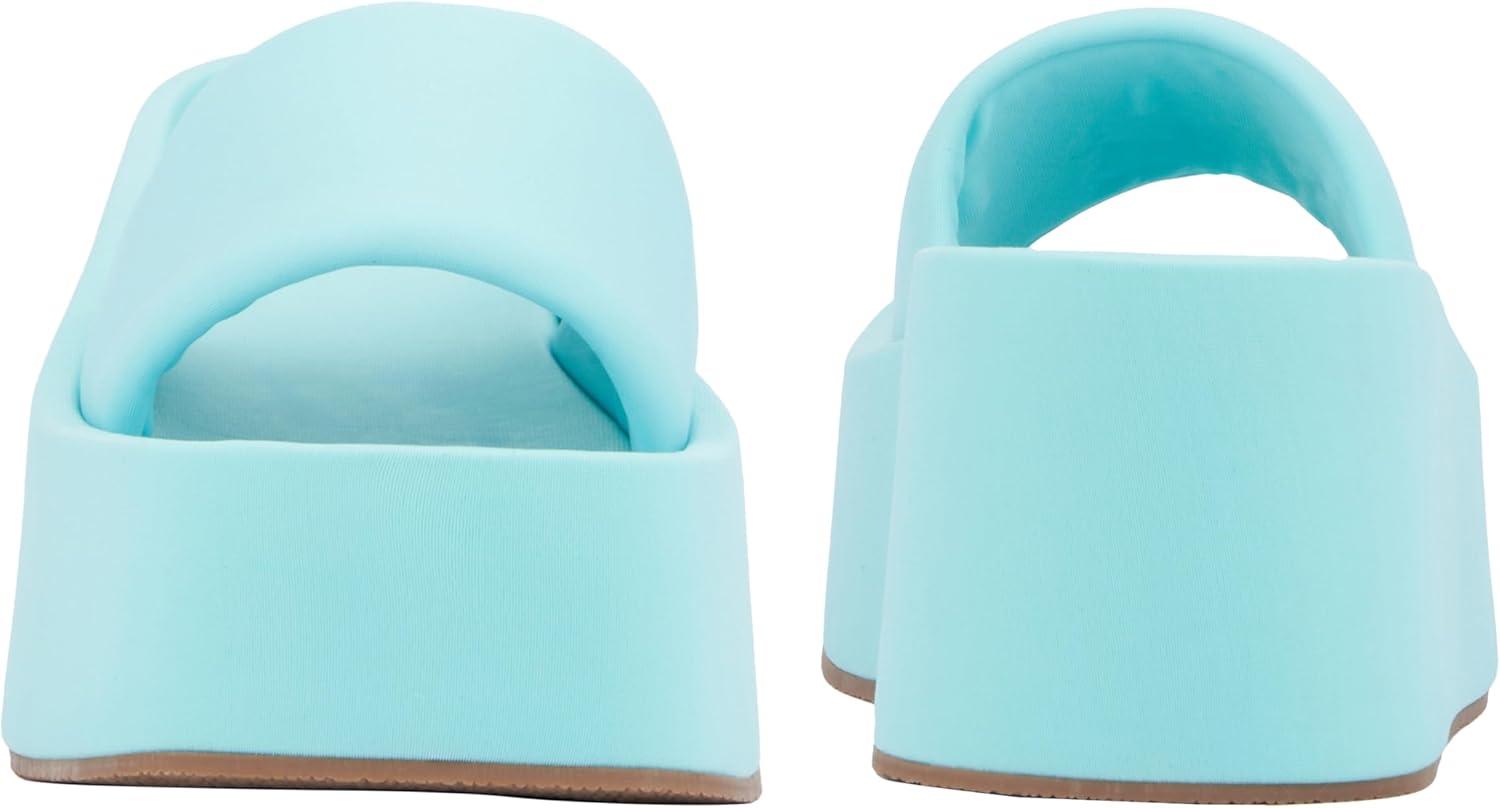 imageOlivia Miller Womens Uproar Wedge Square Sandals Tpr Outsole