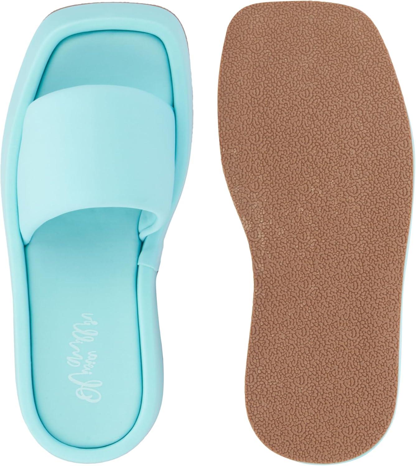 imageOlivia Miller Womens Uproar Wedge Square Sandals Tpr Outsole
