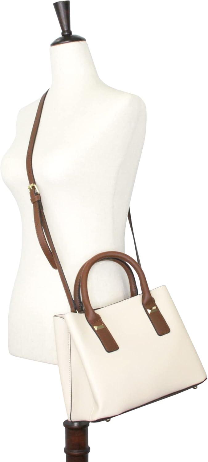 imageOlivia Miller Women Fashion Isla Faux PU Leather Crossbody Tote Satchel Bag w Top Handle Everyday Casual Work Purse Handbag