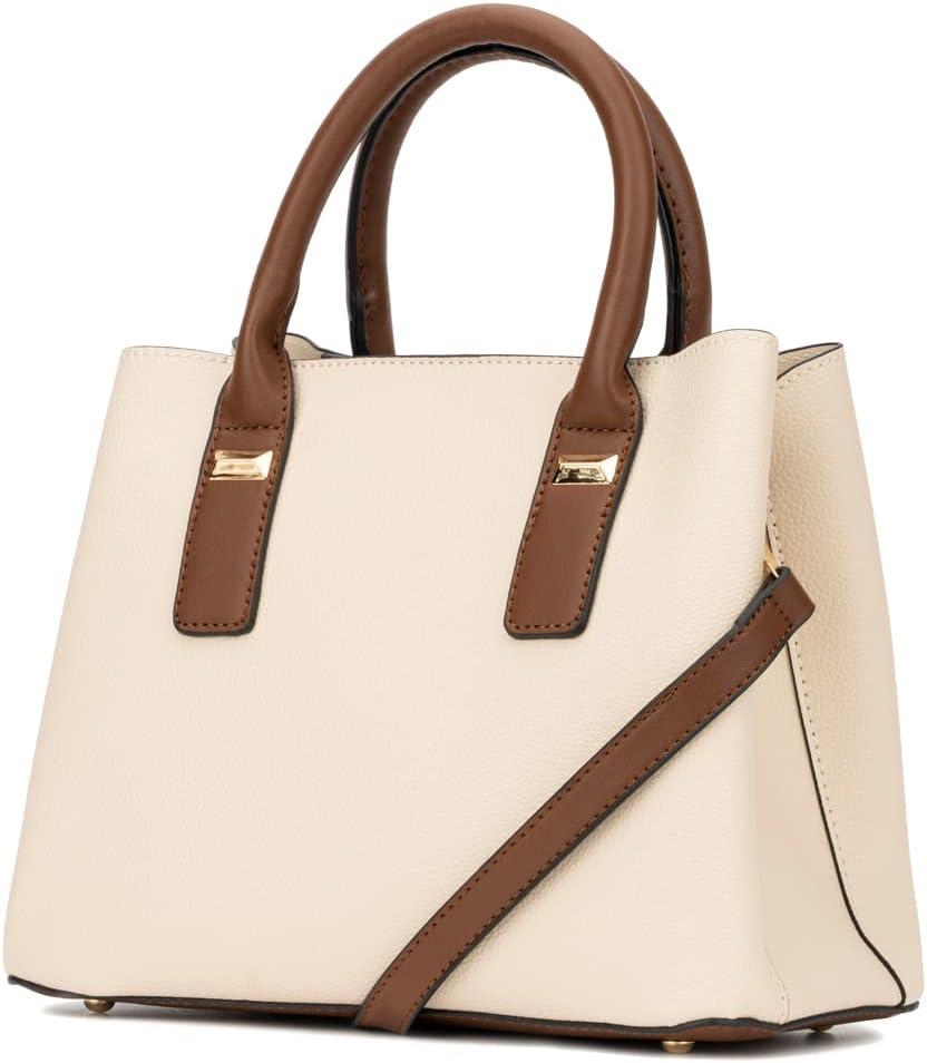 imageOlivia Miller Women Fashion Isla Faux PU Leather Crossbody Tote Satchel Bag w Top Handle Everyday Casual Work Purse Handbag