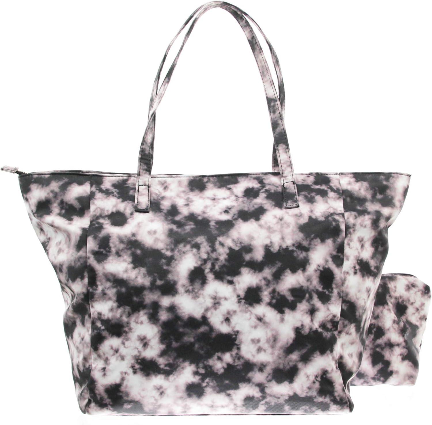 imageOlivia Miller Womens Cute Tie Dye Fabric Canvas Tote with Matching Pouch Set