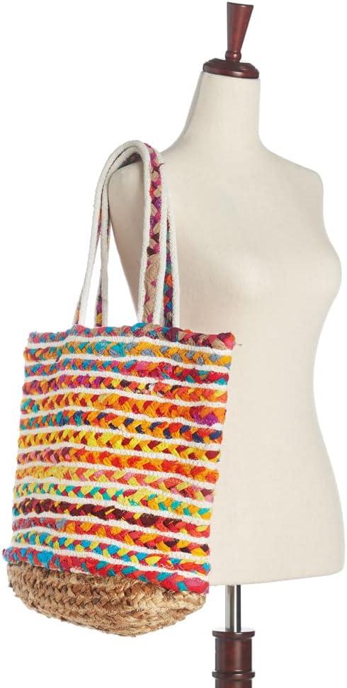 imageOlivia Miller Womens Fashion Ada Natural Beige Straw Jute Tote Bag w Top Handles Medium Boho Casual Purse Handbag