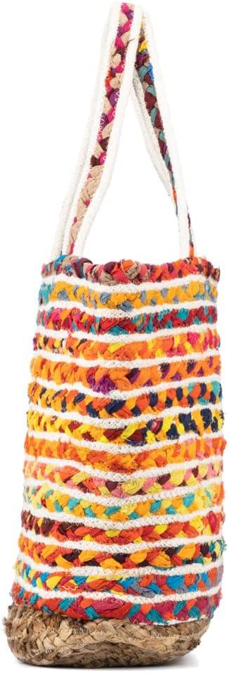 imageOlivia Miller Womens Fashion Ada Natural Beige Straw Jute Tote Bag w Top Handles Medium Boho Casual Purse Handbag