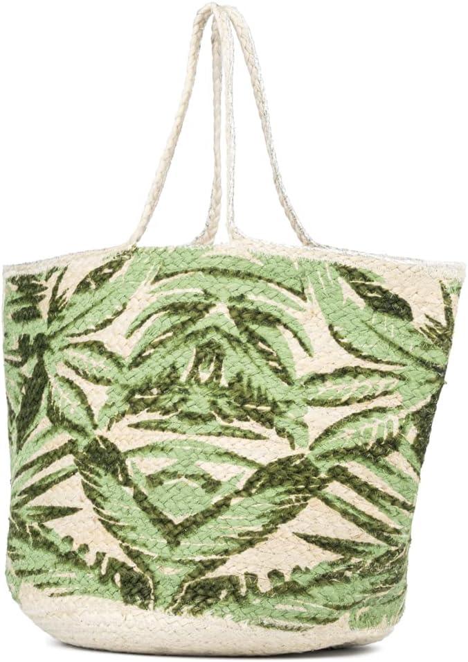 imageOlivia Miller Womens Fashion Natural Beige Straw Jute Tote Bag w Top Handles Large Boho Casual Purse Handbag