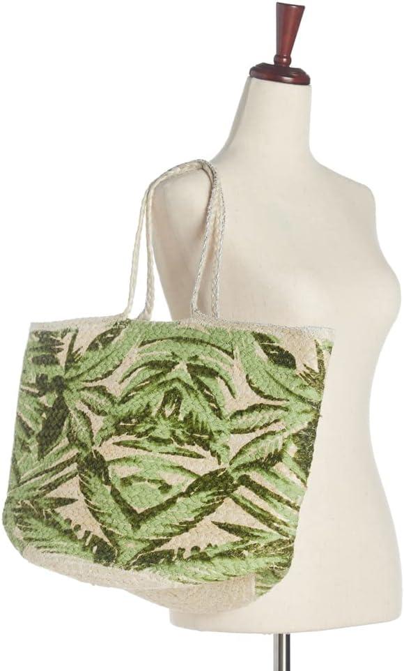 imageOlivia Miller Womens Fashion Natural Beige Straw Jute Tote Bag w Top Handles Large Boho Casual Purse Handbag
