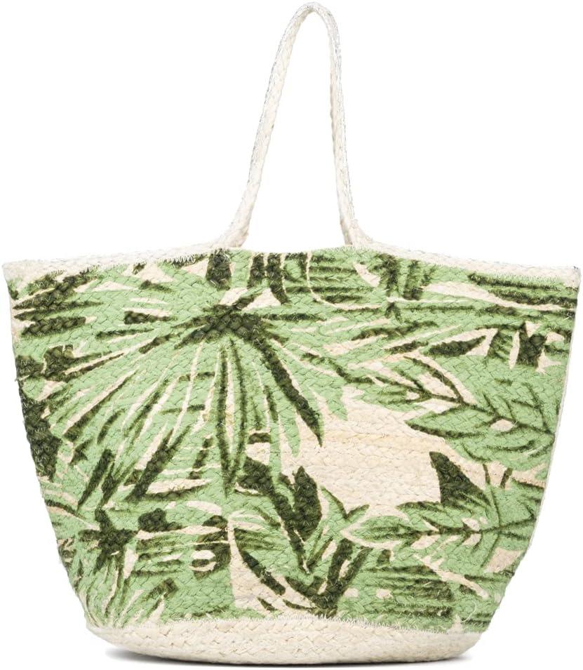 imageOlivia Miller Womens Fashion Natural Beige Straw Jute Tote Bag w Top Handles Large Boho Casual Purse Handbag
