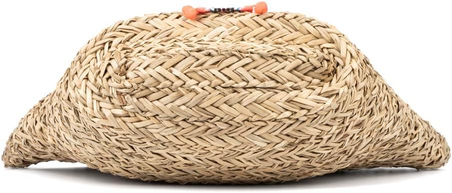imageOlivia Miller Womens Rosana Natural Beige w Multicolor Fringe Straw Jute Tote Bag w Top Handles Medium Boho Purse Handbag