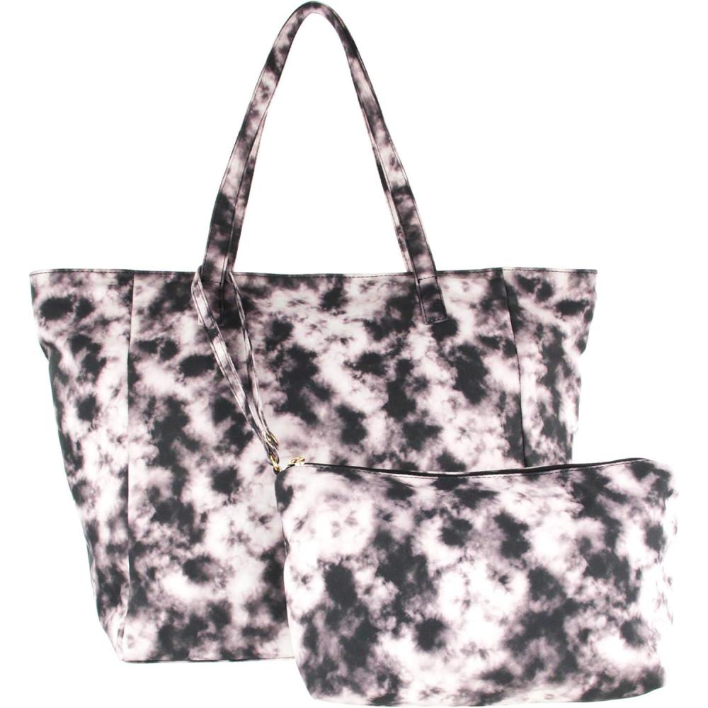 imageOlivia Miller Womens Cute Tie Dye Fabric Canvas Tote with Matching Pouch Set