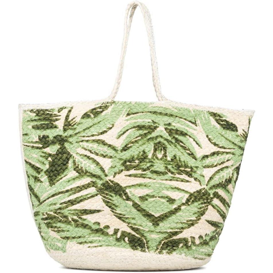 imageOlivia Miller Womens Fashion Natural Beige Straw Jute Tote Bag w Top Handles Large Boho Casual Purse Handbag