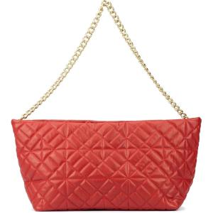 Olivia Miller Women’s Fashion Mina PVC Quilted Shoulder Tote Bag w Chunky Chain Strap, Medium Weekender Casual Purse Handbag