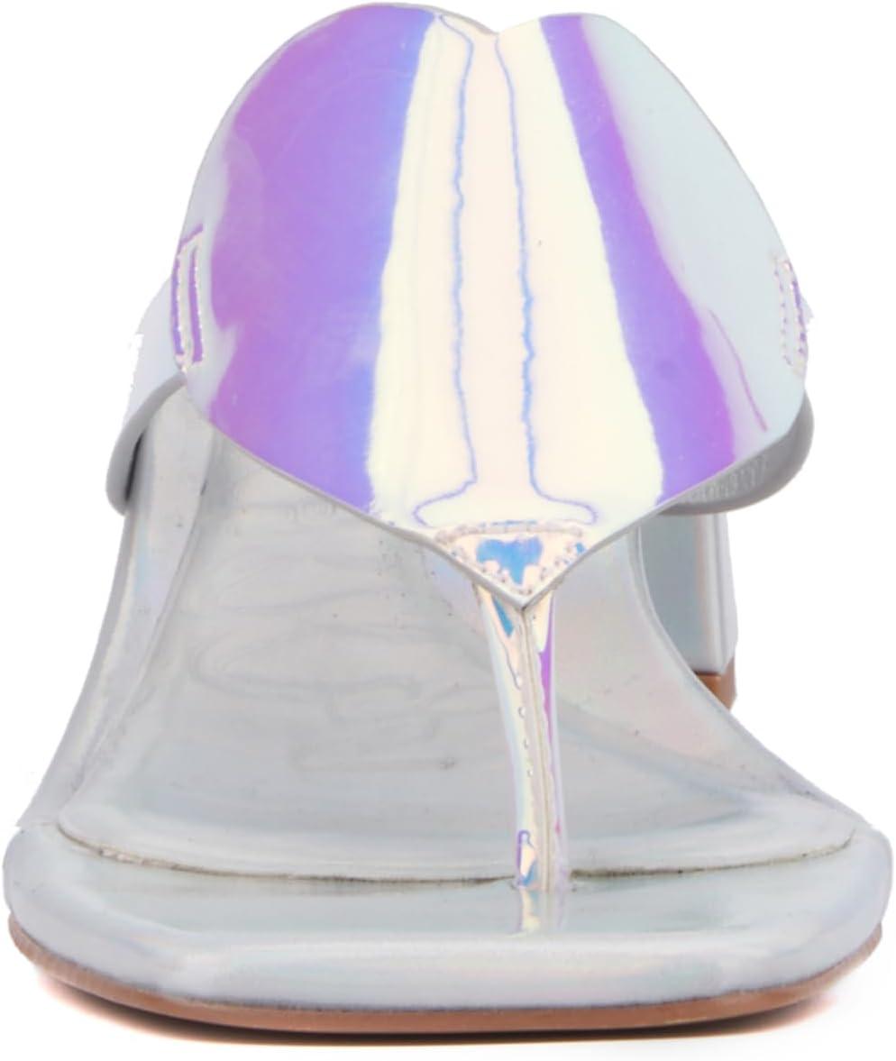 imageOlivia Miller Womens Lover Gurl LowMid Square Heels Rubber OutsoleIridescent