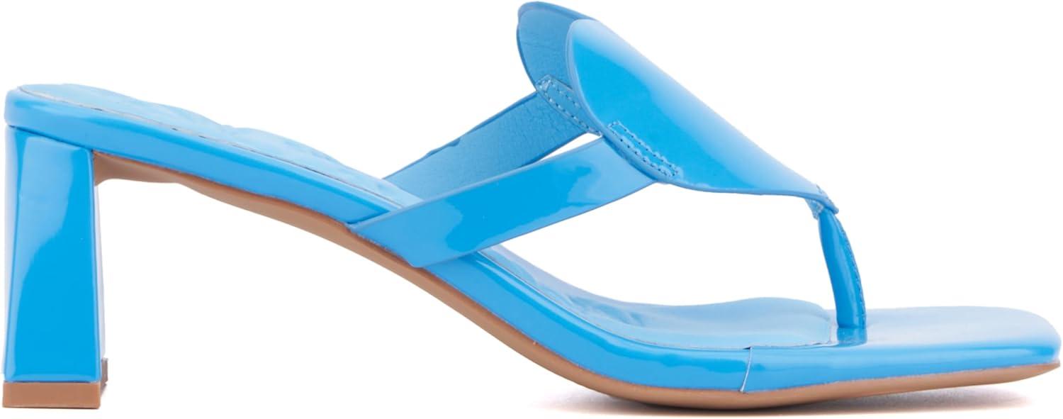 imageOlivia Miller Womens Lover Gurl LowMid Square Heels Rubber OutsoleNeon Blue